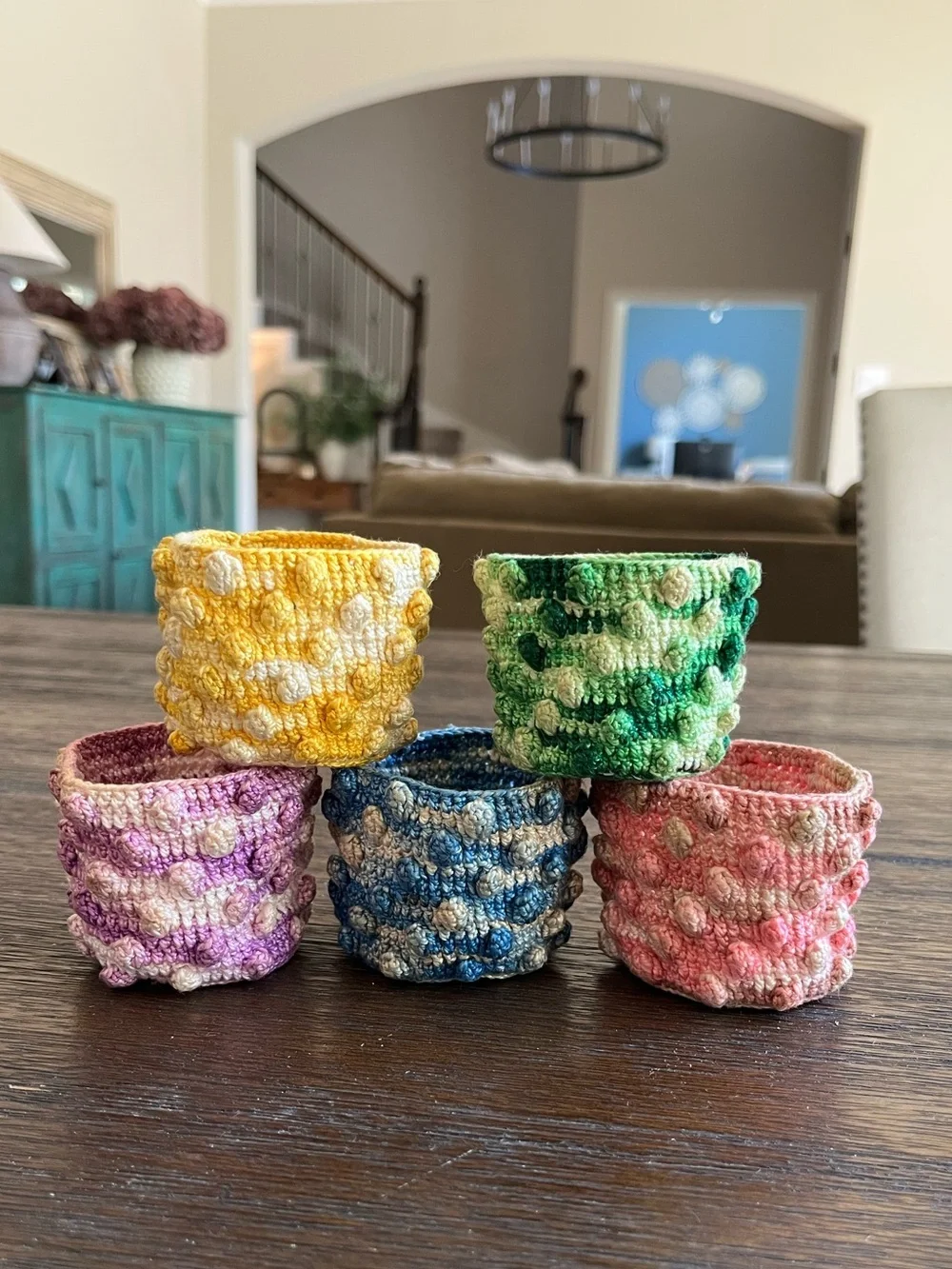 Hobnail Crocheted Mini Decorative Holders 2-1/4”